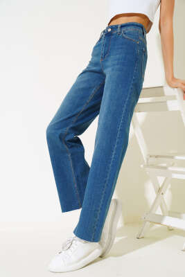 Paçası Püsküllü Palazzo Kot Pantolon Kahve Tint 