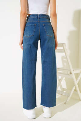 Paçası Püsküllü Palazzo Kot Pantolon Kahve Tint - Kadın Giyim Modelleri