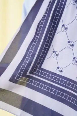 Pacman Desen Soft Şal Gri - Başörtüsü
