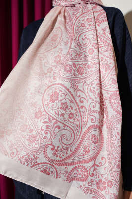 Paisley Çiçek Desen Şal Bej - Başörtüsü
