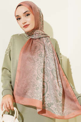 Paisley Çiçek Desen Şal Camel - Başörtüsü