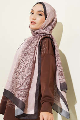 Paisley Çiçek Desen Şal Siyah - MODA KAPRİS