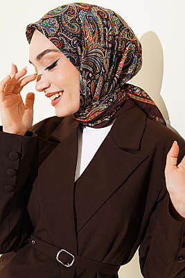 Paisley Desen Elegance Eşarp Acı Kahve - SİNEM EŞARP