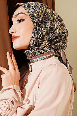Paisley Desen Elegance Eşarp Açık Vizon 