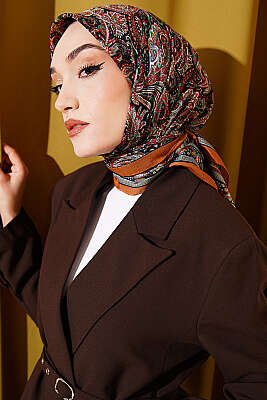 Paisley Desen Elegance Eşarp Camel - SİNEM EŞARP