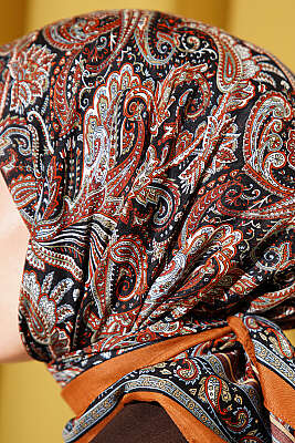 Paisley Desen Elegance Eşarp Camel - Başörtüsü