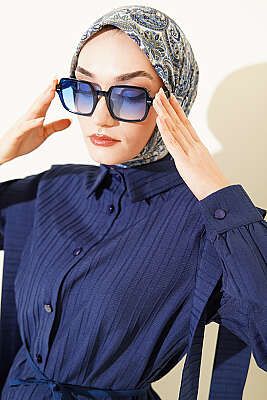 Paisley Desen Elegance Eşarp İndigo 