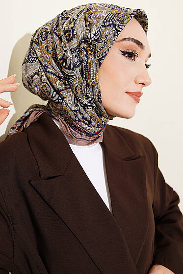 Paisley Desen Elegance Eşarp Kum Bej - Başörtüsü