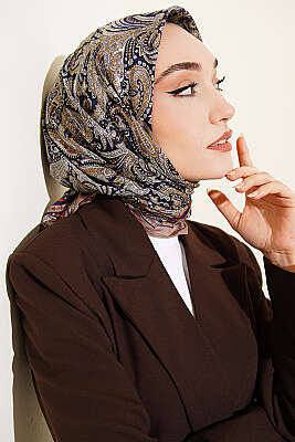Paisley Desen Elegance Eşarp Kum Bej - Başörtüsü