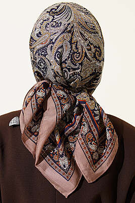 Paisley Desen Elegance Eşarp Kum Bej - Başörtüsü