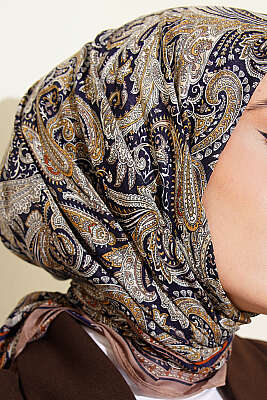 Paisley Desen Elegance Eşarp Kum Bej - Başörtüsü