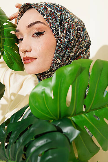 Paisley Desen Elegance Eşarp Mint - Başörtüsü