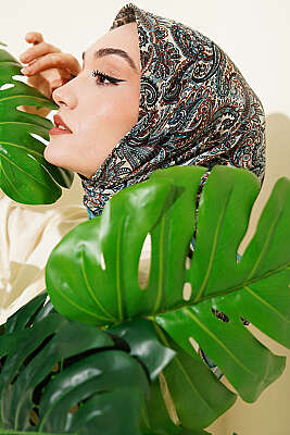 Paisley Desen Elegance Eşarp Mint - Başörtüsü