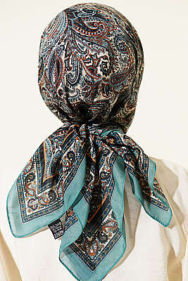 Paisley Desen Elegance Eşarp Mint - Başörtüsü