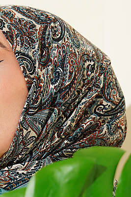 Paisley Desen Elegance Eşarp Mint - Başörtüsü