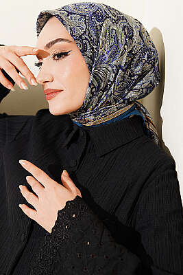 Paisley Desen Elegance Eşarp Petrol Yeşili 