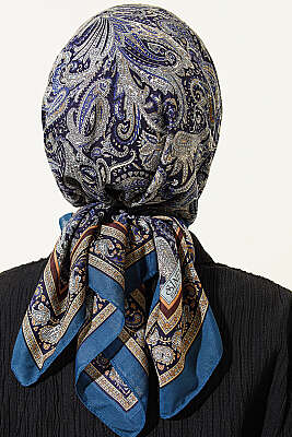 Paisley Desen Elegance Eşarp Petrol Yeşili - Başörtüsü