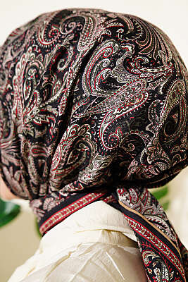 Paisley Desen Elegance Eşarp Siyah - Başörtüsü
