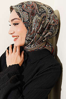 Paisley Desen Elegance Eşarp Vizon 