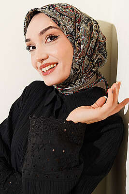 Paisley Desen Elegance Eşarp Vizon - Başörtüsü