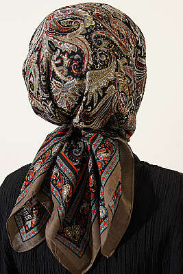 Paisley Desen Elegance Eşarp Vizon - Başörtüsü