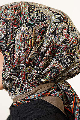 Paisley Desen Elegance Eşarp Vizon - Başörtüsü