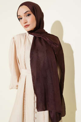 Paisley Desen Shine Line Şal Acı Kahve 
