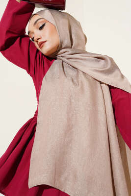 Paisley Desen Shine Line Şal Latte 