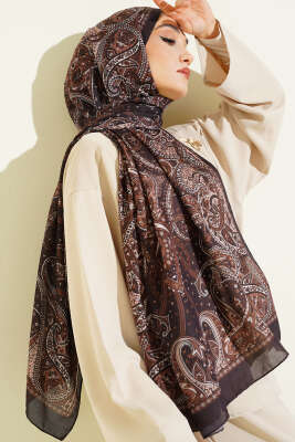Paisley Desen Soft Şal Acı Kahve - SARPA