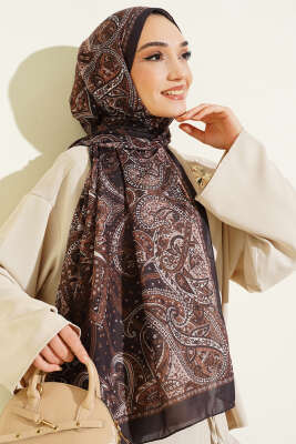 Paisley Desen Soft Şal Acı Kahve - Başörtüsü