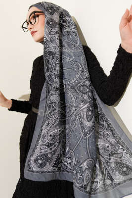 Paisley Desen Soft Şal Füme - SARPA