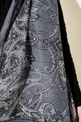 Paisley Desen Soft Şal Füme - Başörtüsü