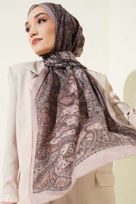 Paisley Desen Soft Şal Kum Bej 