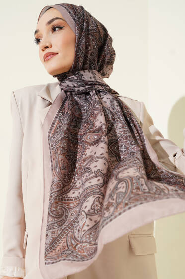 Paisley Desen Soft Şal Kum Bej - Başörtüsü