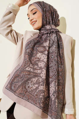 Paisley Desen Soft Şal Kum Bej - Başörtüsü