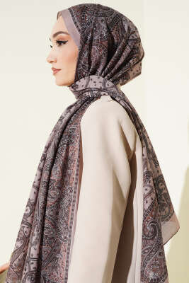 Paisley Desen Soft Şal Kum Bej - Başörtüsü