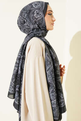 Paisley Desen Soft Şal Siyah - Başörtüsü