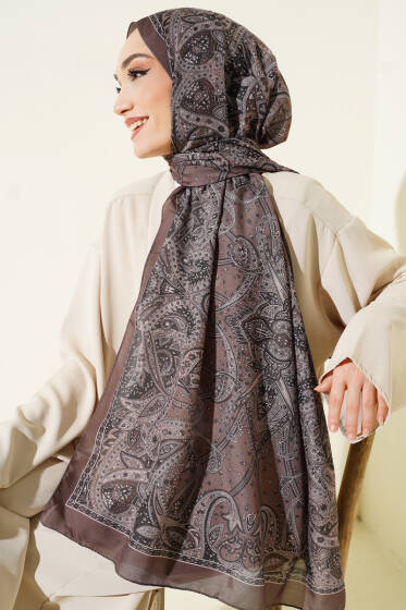Paisley Desen Soft Şal Vizon - Başörtüsü