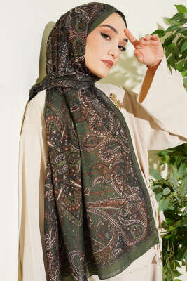 Paisley Desen Soft Şal Zümrüt - Başörtüsü