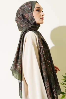 Paisley Desen Soft Şal Zümrüt - Başörtüsü