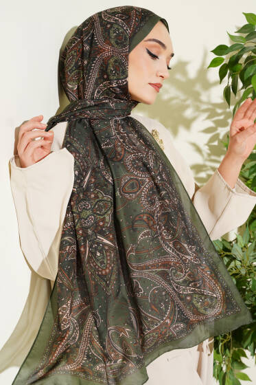 Paisley Desen Soft Şal Zümrüt - Yılın Fırsatı