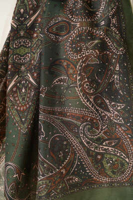 Paisley Desen Soft Şal Zümrüt - Yılın Fırsatı