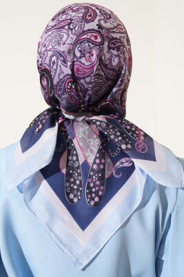 Paisley Desenli Soft Pamuk Eşarp Bebe Mavi - Yılın Fırsatı