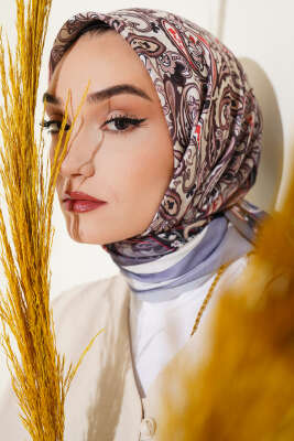 Paisley Desenli Soft Pamuk Eşarp Gri - Yılın Fırsatı