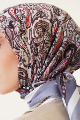 Paisley Desenli Soft Pamuk Eşarp Gri - Yılın Fırsatı