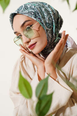 Paisley Desenli Soft Pamuk Eşarp Kestane 