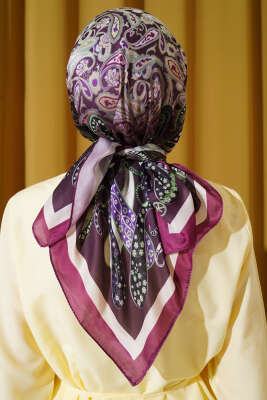 Paisley Desenli Soft Pamuk Eşarp Magenta - Başörtüsü