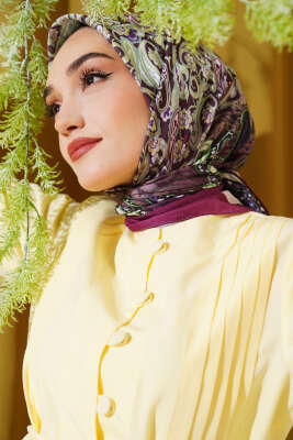 Paisley Desenli Soft Pamuk Eşarp Magenta - Yılın Fırsatı