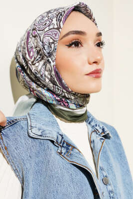 Paisley Desenli Soft Pamuk Eşarp Nefti - MODA KAŞMİR