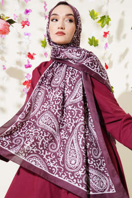 Paisley Desenli Soft Şal Acı Kahve - Başörtüsü